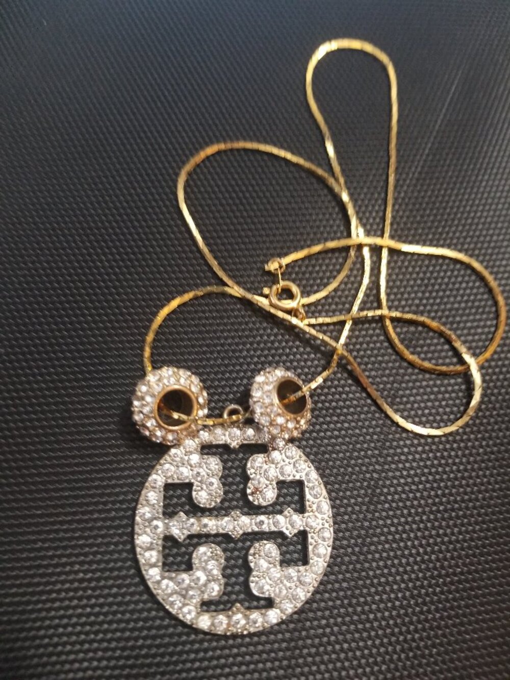 Vintage Jerusalem Cross Diamond-Encrusted Circular Medal Pendant Necklace
